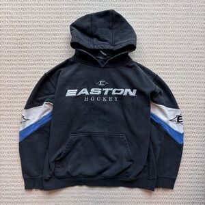 Easton Hockey Black Thrashed Hoodie Streetwear Vintage Casual